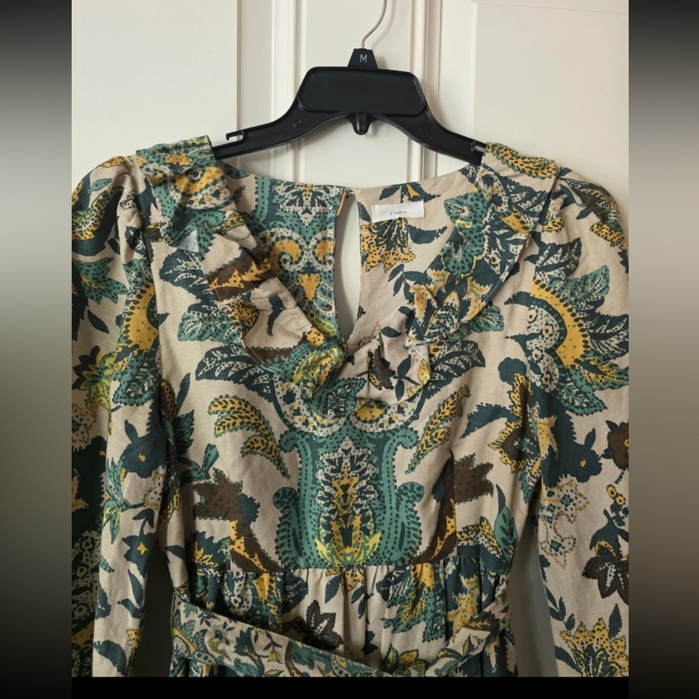 A loves A Maxi Paisley Printed Linen Blend dress Size Small - Picture 5 of 11